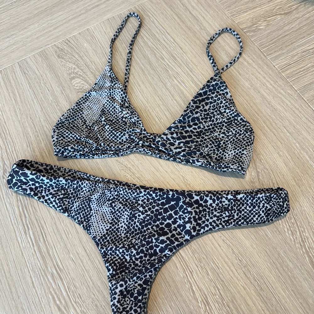 Acacia swimwear snake skin top and bottom